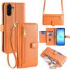 For Samsung Galaxy A17 5G Leather Case Zipper Pocket Wallet Phone Cover with 2 Straps