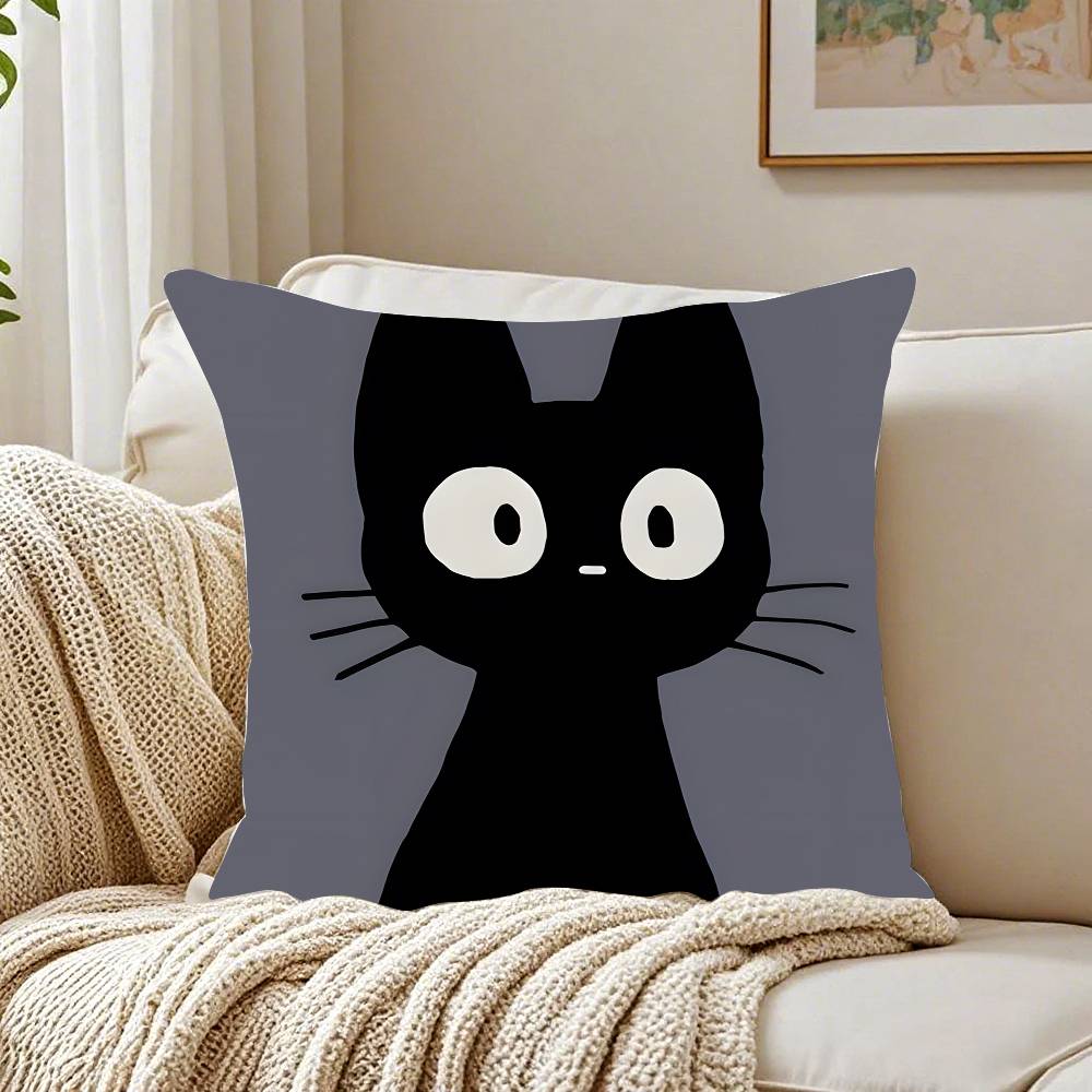 New Little Black Cat Cute Couple Pillow Case Pattern Printed Pillowcase For Living Room Sofa Cushion Cover & Bedroom Decor