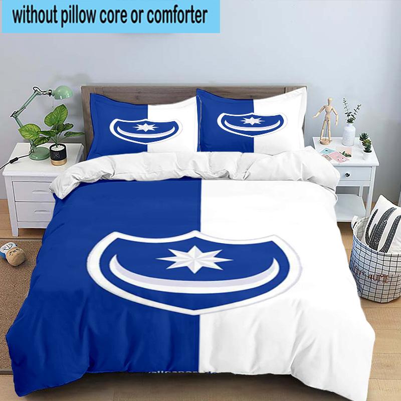 3pcs Portsmouth F.C Printed Bedding Set Duvet Cover Closure Includes 1 Duvet Cover & 2 Pillowcases Bedding Sets Home Decor Gifts
