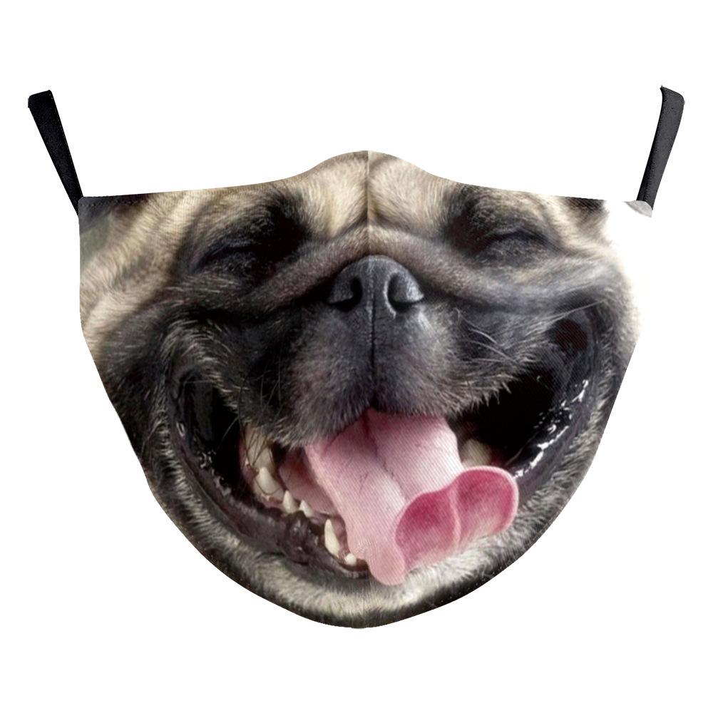 Animal Puppy Funny Mouth Anti-Haze Dustproof Adult Digital Print Protective Mask
