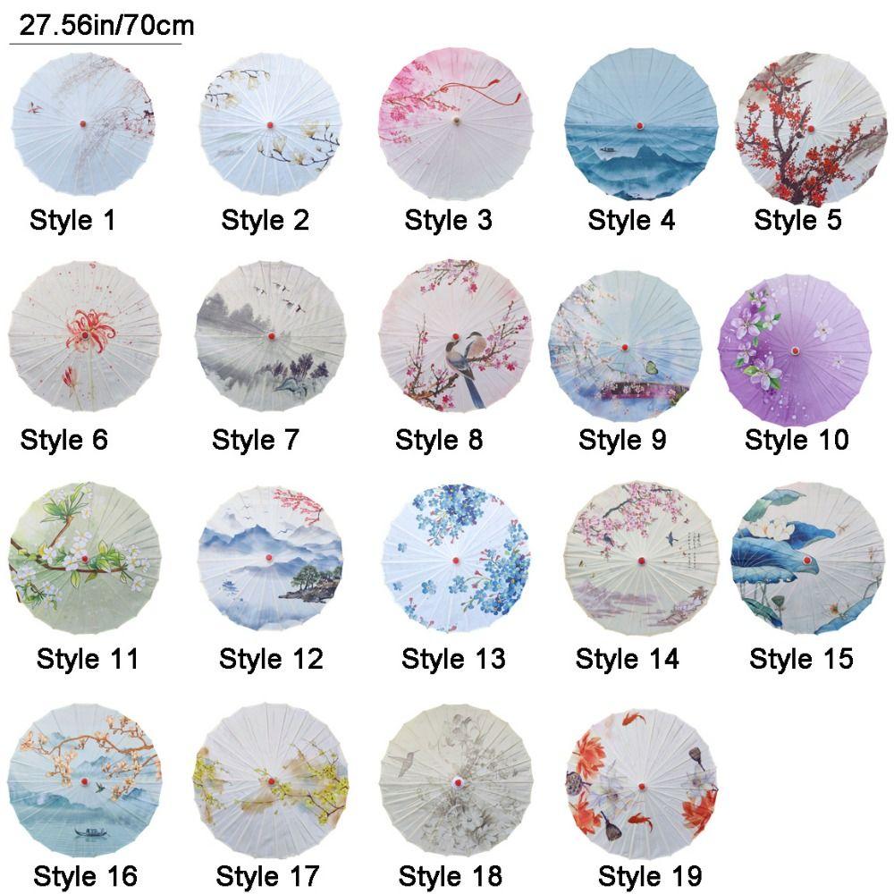 70 Cm Silk Cloth Women Umbrella Chinese Style Chinese Oil Paper Umbrella  Photograph Prop