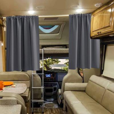 2 Paneele Kurze Vorhänge für Küche Wohnmobil Vorhang Raffrollos 100% Verdunkelungsvorhänge Stangentasche Lichtblock Privatsphäre Kleine Fenstervorhänge