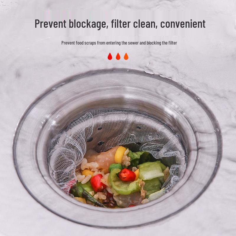 Large Disposable Kitchen Sink Drain Filter Mesh Bags - Anti-Clog Vegetable Washing Strainers