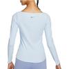 Nike Dri-Fit Yoga Solid Color Round Neck Quick-Dry Long Sleeve T-Shirt Women Tops Purple Blue DQ6035-423