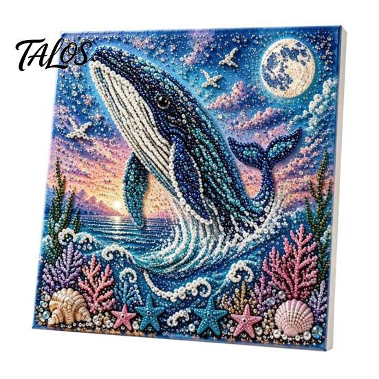 DIY Faux Pearl Painting Kit Ocean Kit, Marine Life 3D Art Coastal Wall Decor Sea Turtle Fish Picture Craft Set for Adults, Home Beach House