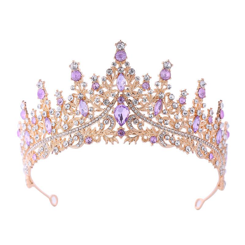 Corona da sposa Accessori per capelli in lega Abito da sposa Fascia con strass Corona elettrolitica Cena Copricapo da sposa in metallo