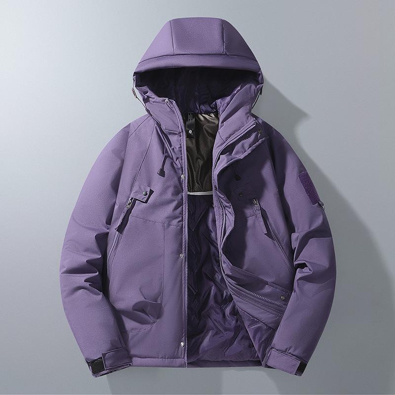 Jacket Men's Autumn and Winter New Thickened Cotton Warm Casual Couple Hooded Cotton Mountaineering Clothing