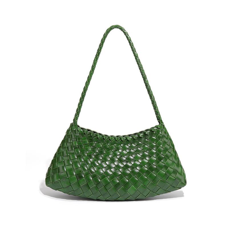 New Hand Woven Vegetable Basket Bag, Simple and Versatile Crescent Bag, Commuting One Shoulder Hand-held Armpit Bag