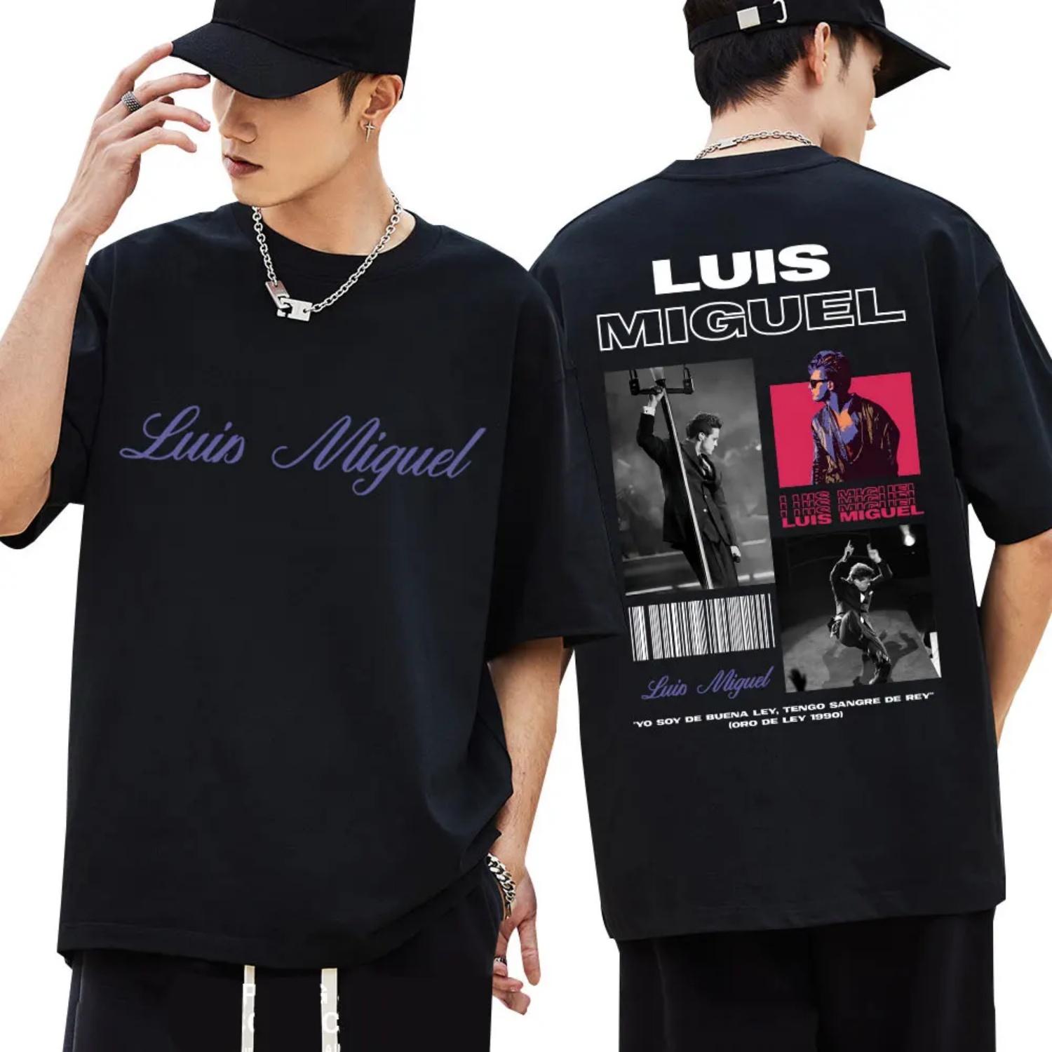 Luis Miguel Album Graphic T Shirt Men Fashion Hip Hop Vintage T-shirt Oversized Harajuku Cotton Male T-shirts Streetwear S чёрный