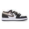 Jordan Air Jordan 1 Slip Resistant Low top Vintage Basketball Shoes Men's Black Brown 553558-131(Team85-)