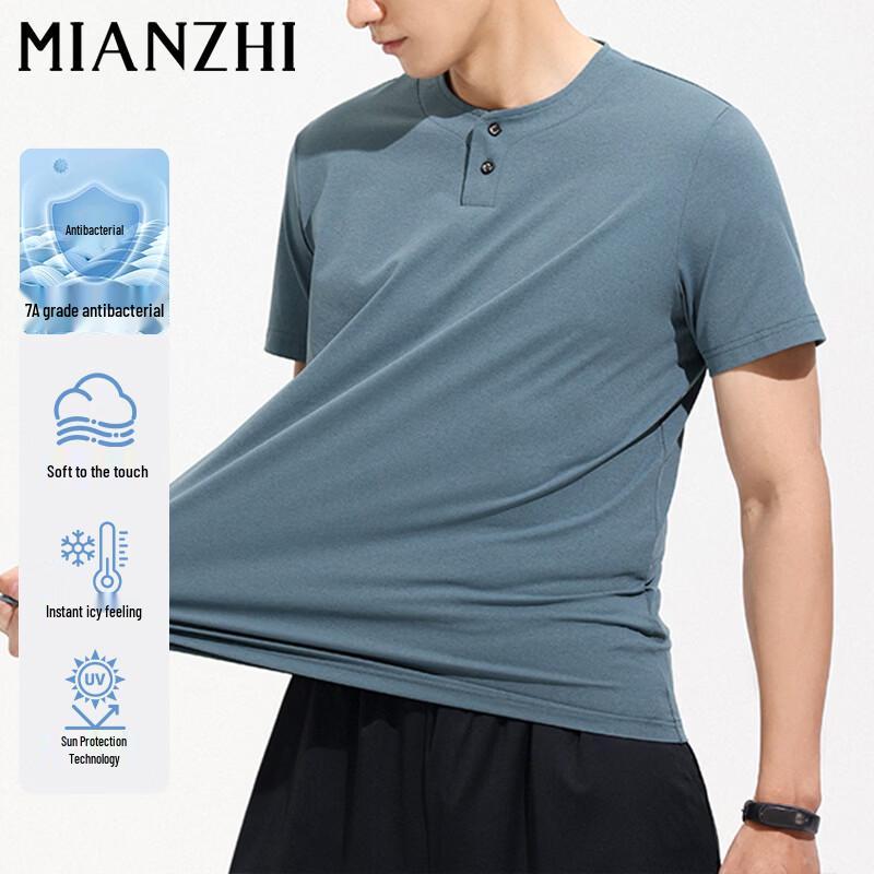 

Mianzhi Men s Summer Henley Neck Short-Sleeve T-Shirt 4XL