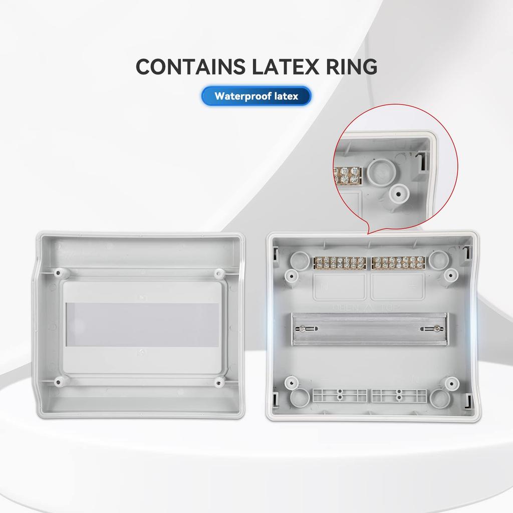 Mollom Distribution Box with Busbar and Din Rail for Miniature Circuit Breakers IP66 Use 12-Way (MCBs), Waterproof, Padlockable, Indoor/Outdoor