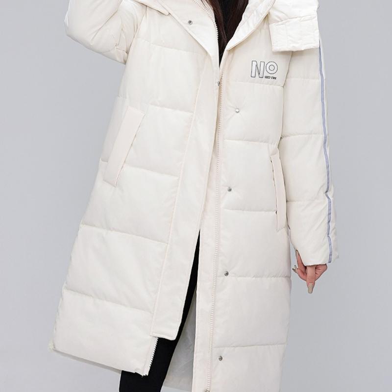 College Wind Cotton-padded Coat Couple Long Fashion Korean Version of Thick Fashion Warm Coat.