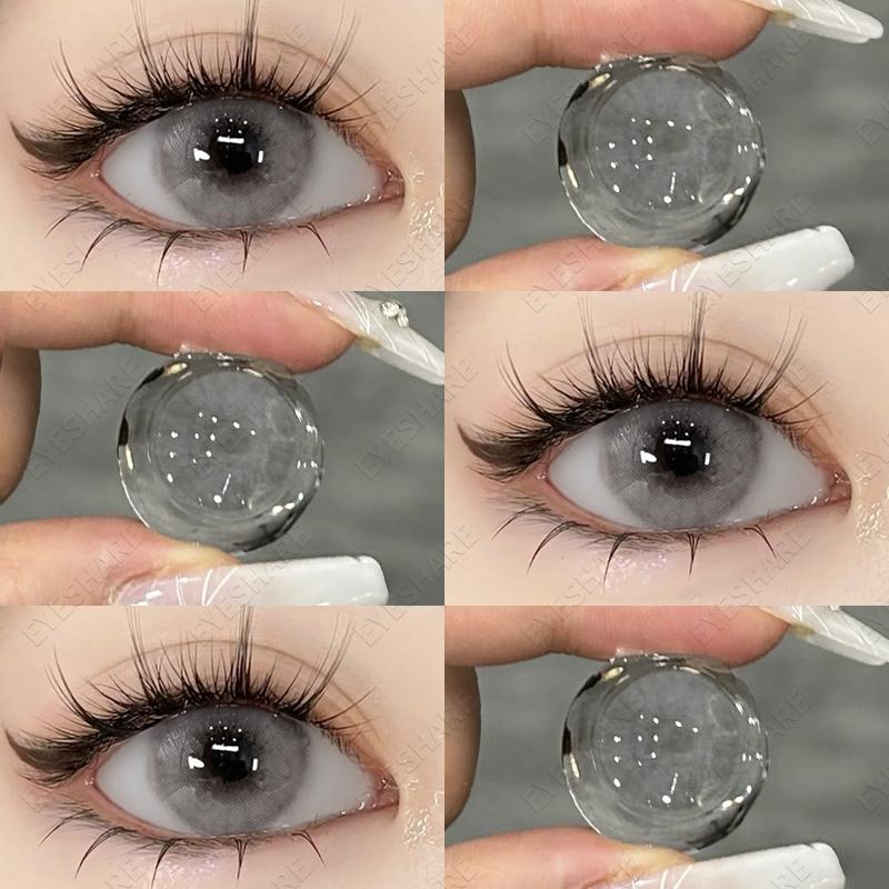 EYESHARE Brown Colored Contact Lens Natural Soft Contact Lenses for Eyes Fashion Decoration 14.2mm Yearly 2pcs=1 Pair
