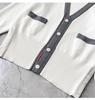 TB Unisex V-Neck Knit Cardigan - Autumn/Winter Colorblock Sleeves with Four Stripes, Slim Fit, Fairy Style.
