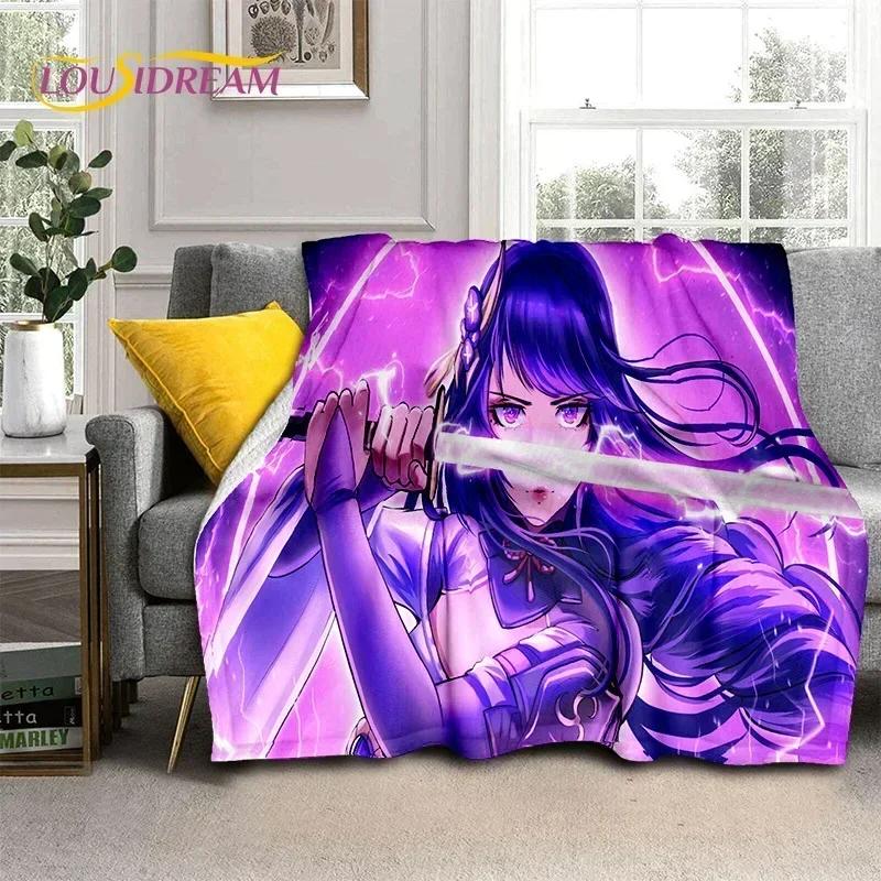 3D Niedliche Genshin Impact Cartoon Spiel Weiche Flanelldecke für Betten Schlafzimmer Sofa Picknick, Überwurfdecke für Outdoor-Freizeit Nickerchen Geschenk