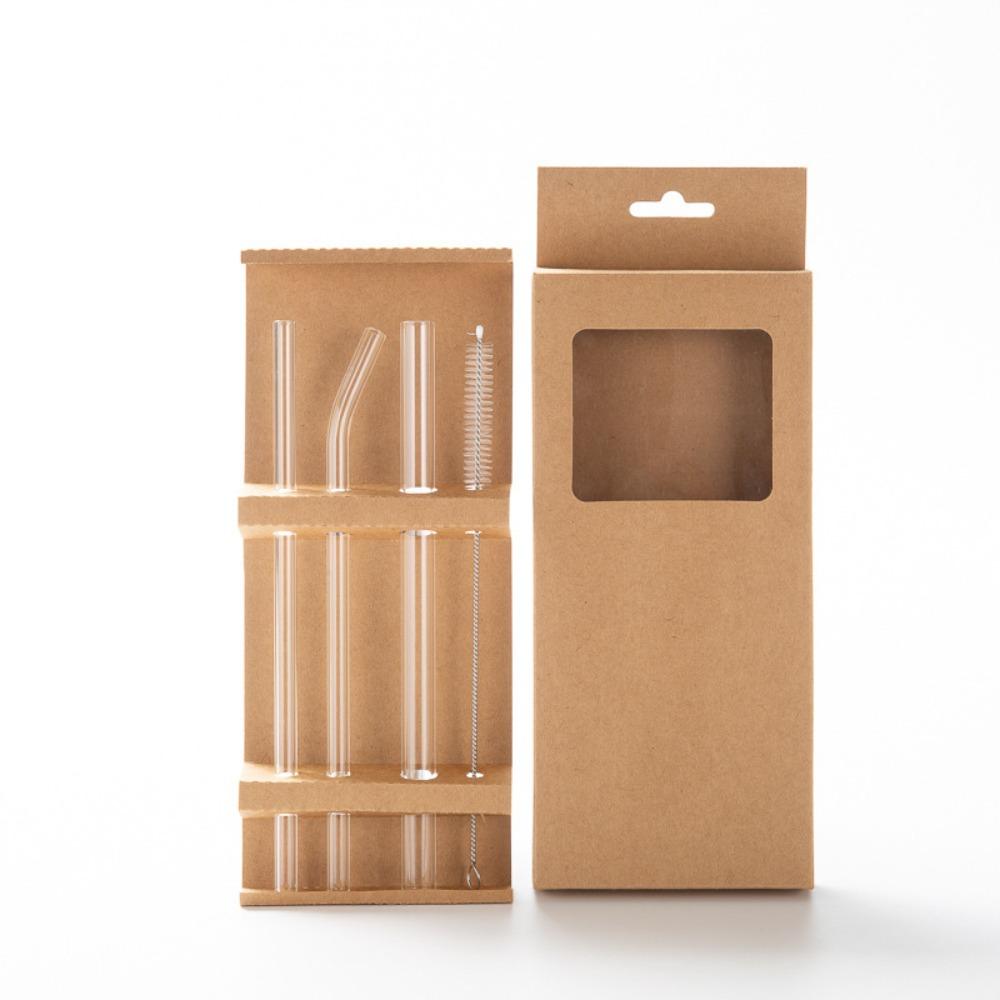 

Glass Glass Straws Set Washable Transparent Drinking Straw Reusable Eco Friendly Tea Coffee Straw for Bar Accessories