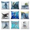 Watercolor Art Of Whale Pattern Digital Printing Short Plush Pillow Covers For Car Sofa Office Cushion Cover Home Goods