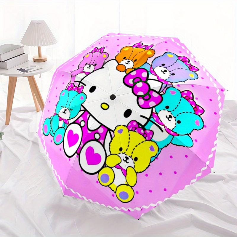 1pc Hello Kitty Auto Personality Personality Umbrella 8-Bone Design Compact Gear for Outdoor Travel, Perfect Helloween Chrismas Gift for Friends or Fa