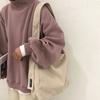 Large Capacity Corduroy Shoulder Bag Cotton Cloth Solid Color Shoulder Bag  All-match
