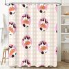 Pink Cow Printed Shower Curtain Cute Bathroom Decor for Kids Bathrooms Waterproof Fabric with Hook Rings Set (180x245cm)