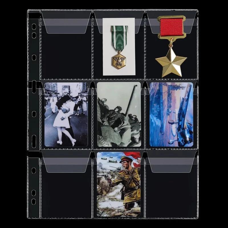 10pcs 6/9-hole Coin Collection Album Inner Pages Loose-leaf Cores PVC Material for Block Dust Fingerprints Display Collection