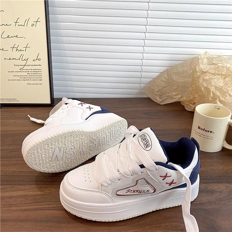 Thick-soled heightening original niche bread shoes autumn and winter new little white shoes versatile board shoes women