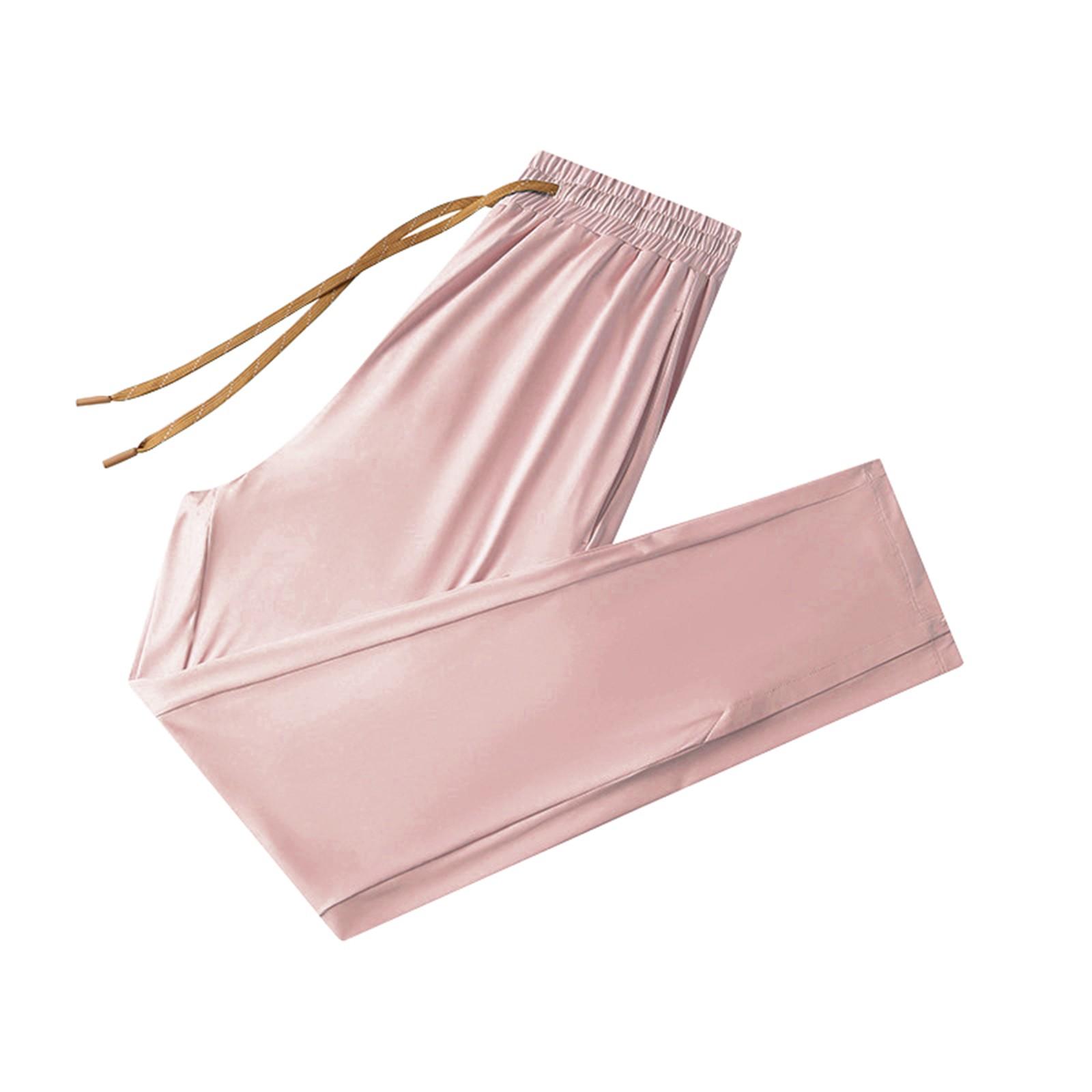 

Женские повседневные однотонные прямые повседневные брюки с эластичной резинкой на талии и карманами S