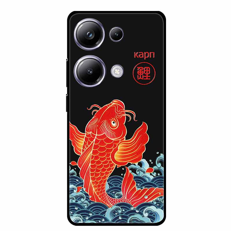 3D Emboss Case For Xiaomi Poco M6 Pro Phone Case Flower Silicone Soft Back Cover For Xiaomi Poco M6 Pro Case PocoM6 M 6 Pro Capa