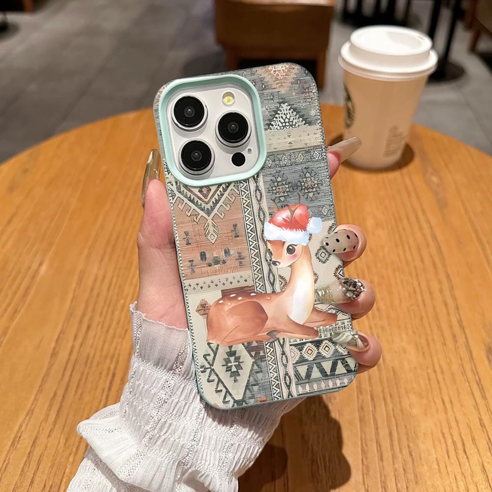 

Deer Wears A Hat Phone Case For Iphone 17 17E 16E 11 Plus 13 Pro Max 16 12 14 15 Ultra Durable Protective Shell Coque iphone 14 зелёный