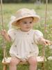 Korean Baby Girl Embroidered Lace Romper - Summer Short Sleeve Bodysuit