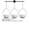 1 Set Hanging Flower Pots Wall Mounted Plant Hanger Hanging Planter Set Includes Metal Rod 3 Planters Ropes for Windows Ceilings Walls Garden Decor