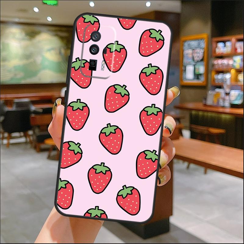 Strawberry Case For Xiaomi 14 Ultra 15 13 11T 12T 13T 14T Pro POCO X7 Pro X3 X5 X6 M6 F5 F6 Pro Cover