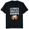 Camiseta Vintage Textos Españoles Amantes de la Bebida Regalo Camiseta de Algodón Unisex Camiseta de Verano Nueva Ropa Urbana Camisetas Casuales para Hombre Camiseta de Cuello Redondo