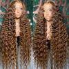 Fashionable brown wig African hot selling lace 13*4 small winding tube long curly hair chemical fiber headgear