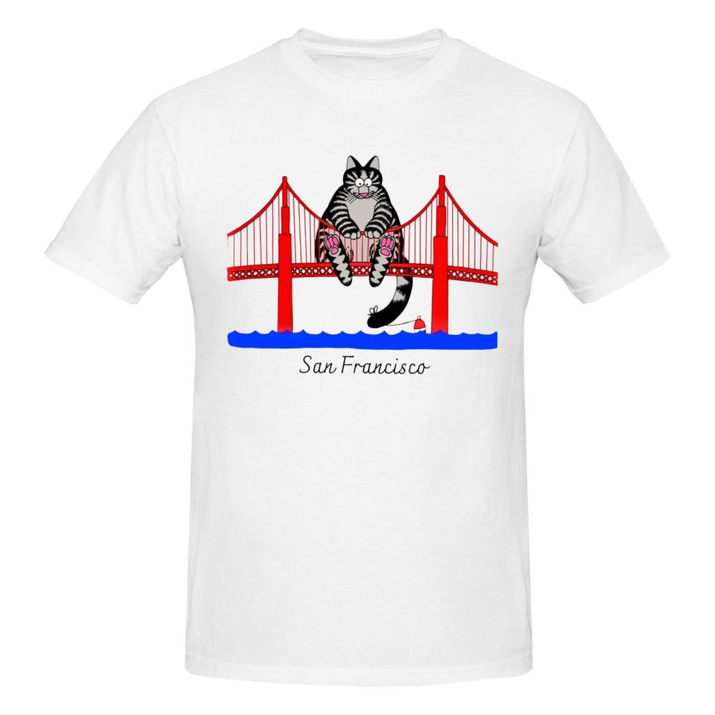 Unisex Ryan Gosling Cat Shirt Funny Golden Gate Bridge Cat Graphic Gifts T Shirt Streetwear Oneck Cotton Unisex Tshirt