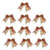 Set of 10 Decorative Christmas Bows for Tree and Holiday Event Use