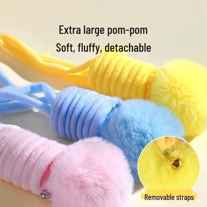 Cat Teasing Stick with Elastic Plush Ball - Self-Entertainment Toy for Kittens