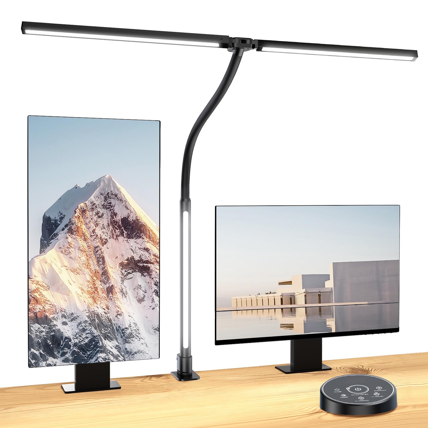 

BeaNet LED Desk Lamp [Wireless Remote Control, 3 Light Sources, Ambient Light, Independent Control, 2000Lx], 5-Level Dimming and Color Adjustment,