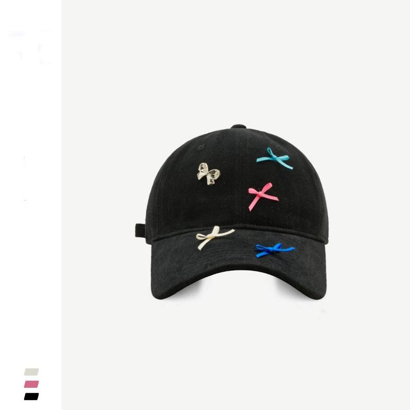 Spring Soft Top Bow Cap Children's Versatile Washed Cotton Baseball Cap Moisture Sunscreen