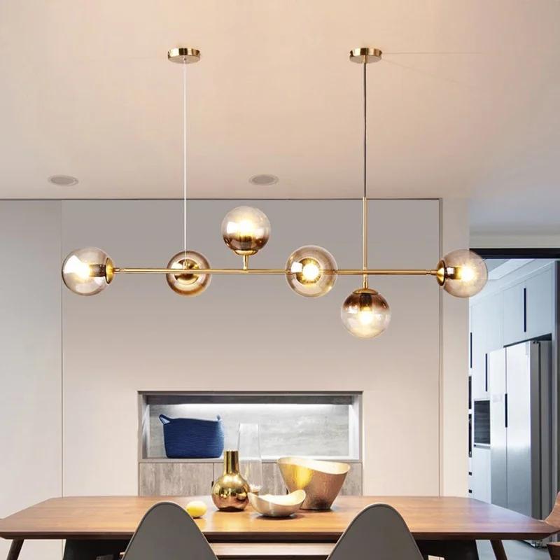 Glass Ball Lampshade Pendant Lights Loft Bar Lustre Kitchen Home Decoration Accessories Decor Living Room Hanging Lamp Fixture