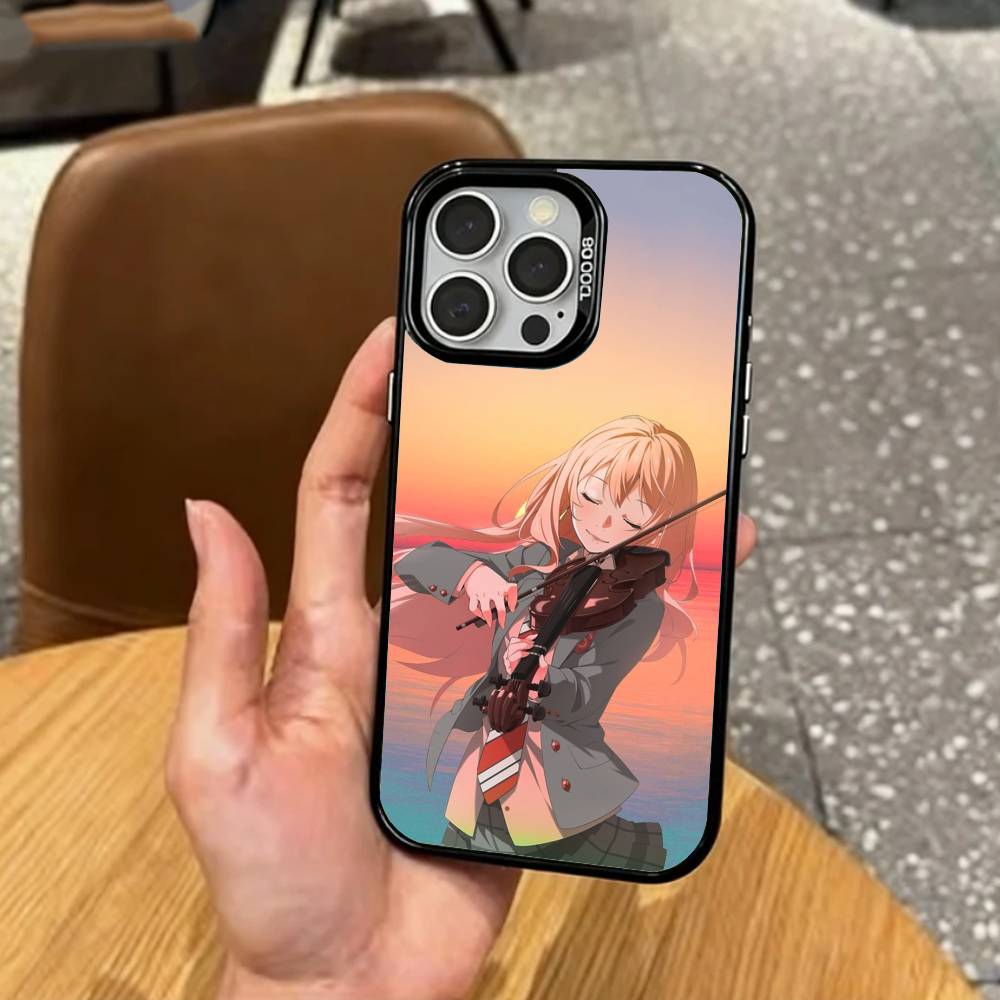Sad A-Anime Your Lie in April   Phone Case For iPhone17,16,15,14,13,12,11 Plus,Pro Max Colored Silver Plated Inside Cover