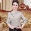 Mom's 2024 Autumn Long Sleeve Sweater: Fashionable Knitted Top for Middle-Aged and Elderly Women