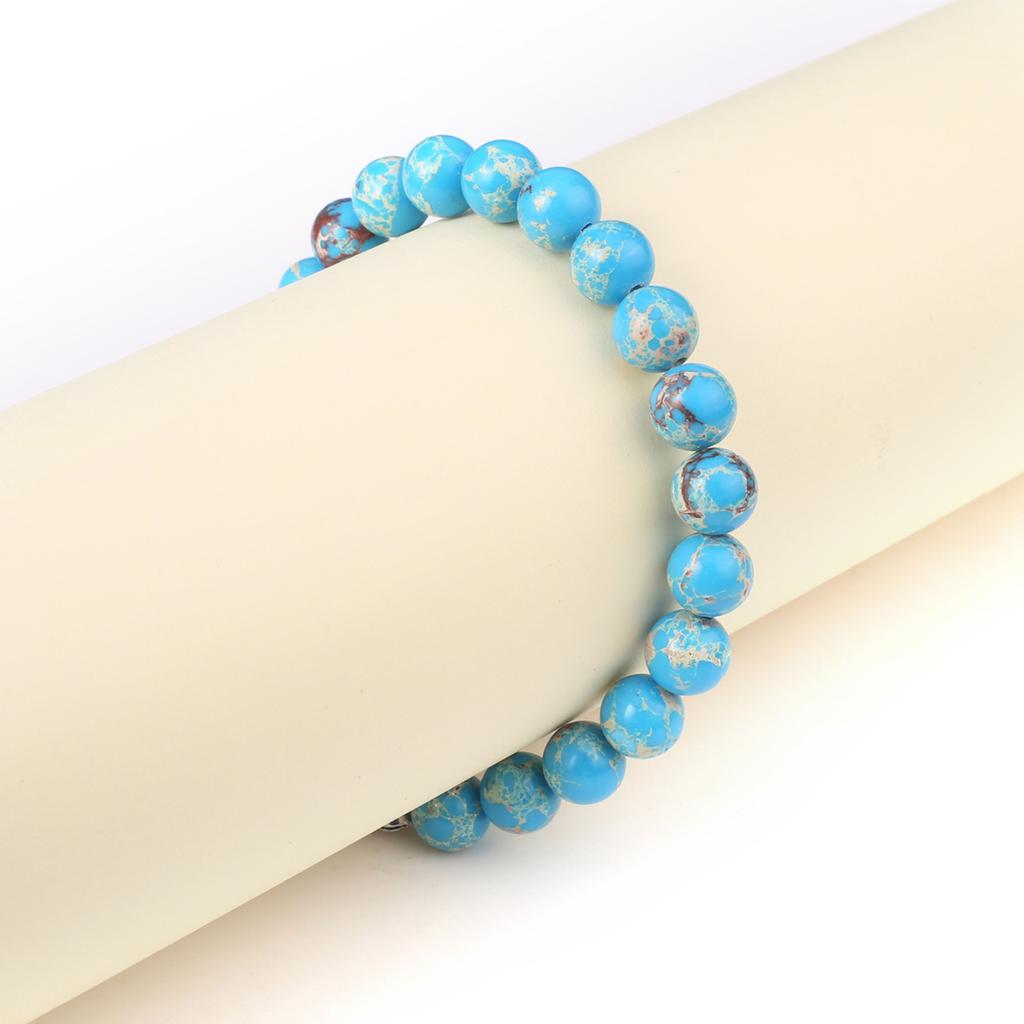 Nový styl Dámský náramek Přírodní kámen Emperor Stone Korálky 8X8 MM Přívěsky pro ženy Romantický dárek k narozeninám