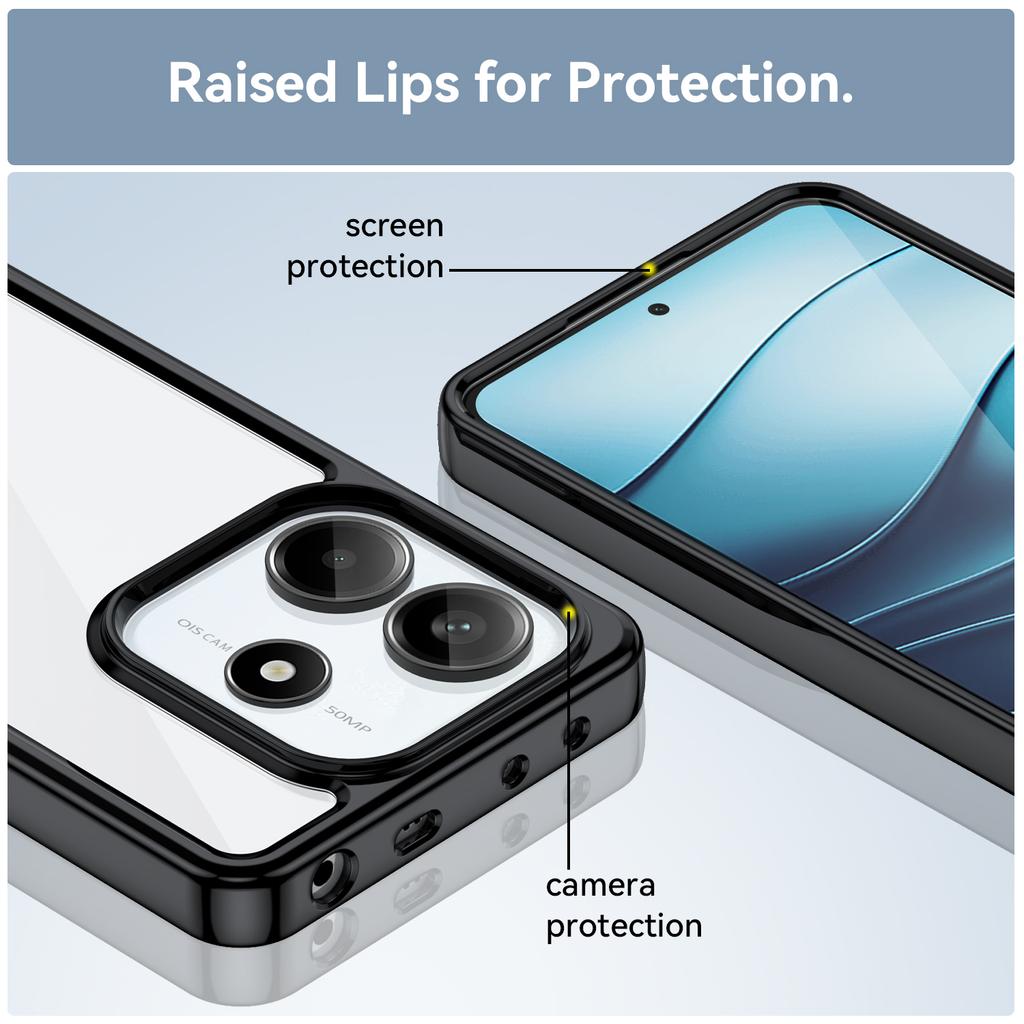 Pro Xiaomi Redmi Note 14 5G Pouzdro TPU +Akryl Ochranný Průhledný Kryt na Telefon