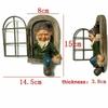 1 Pcs Naughty Garden Statue Elf Go Out Tree Hug Gnome Statue Elf Out The Door Window Tree Hugger Home Yard Tree Decor