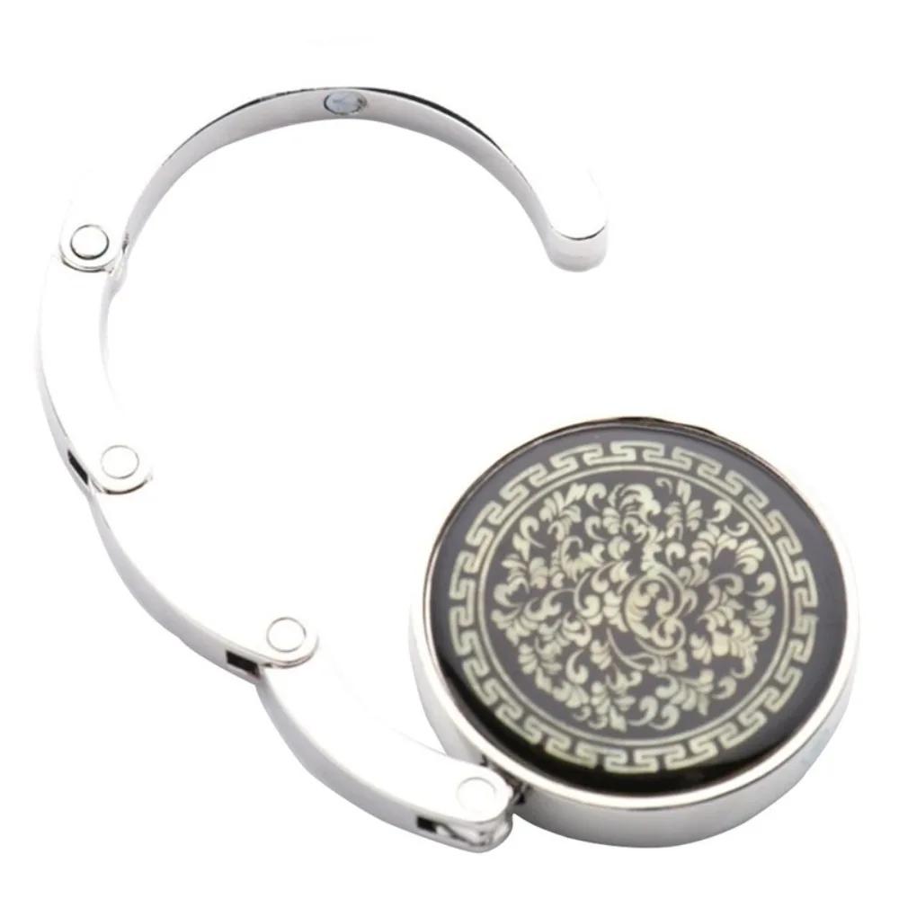 Portable Metal Purse Hook Diamond Bag Holder Folding Handbag Hanger Table Clasp Table Hanger Desk Hooks Travel Accessories