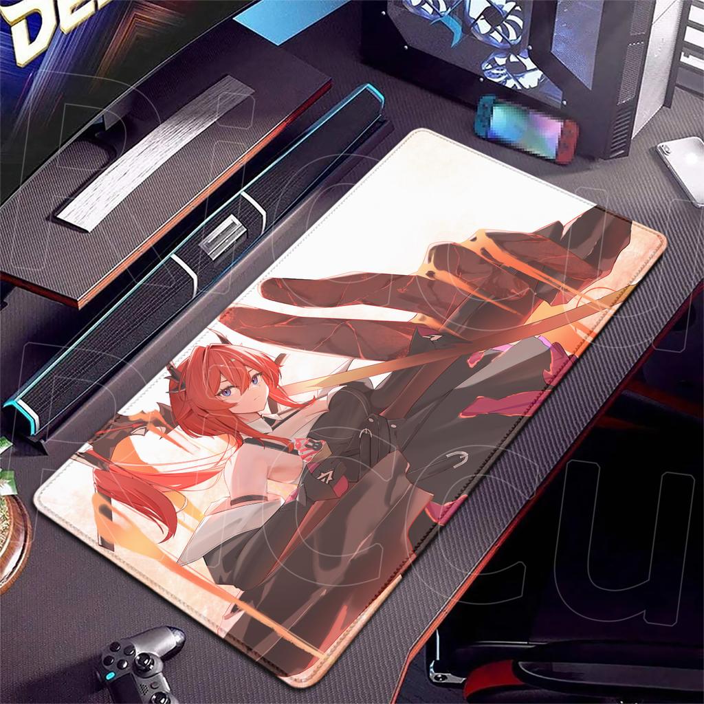 HD Arknights Endfield Mauspads Anime Mädchen Laevatein Mauspads Groß Gamer XXL Laptop Teppich Gaming PC Zubehör erweitern Schreibtischunterlage