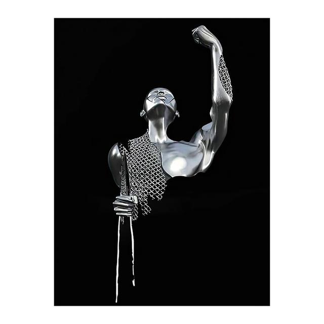 Metal Figure Statue Posters Print Modern Lovers Sculpture Canvas Painting Wall Art Wall Pictures for Room Home Decoration No Frame
