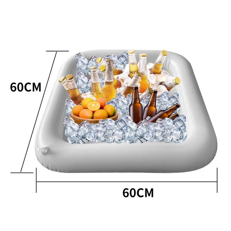 Inflatable PVC 60CM Floating Ice Bar Tray for Drinks  Snacks белый